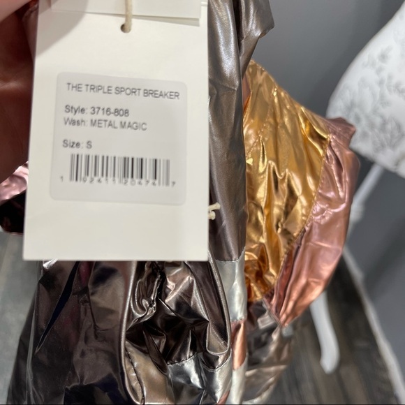 New! Mother Sport Breaker Jacket Metallic Sz Small - Picture 5 of 6